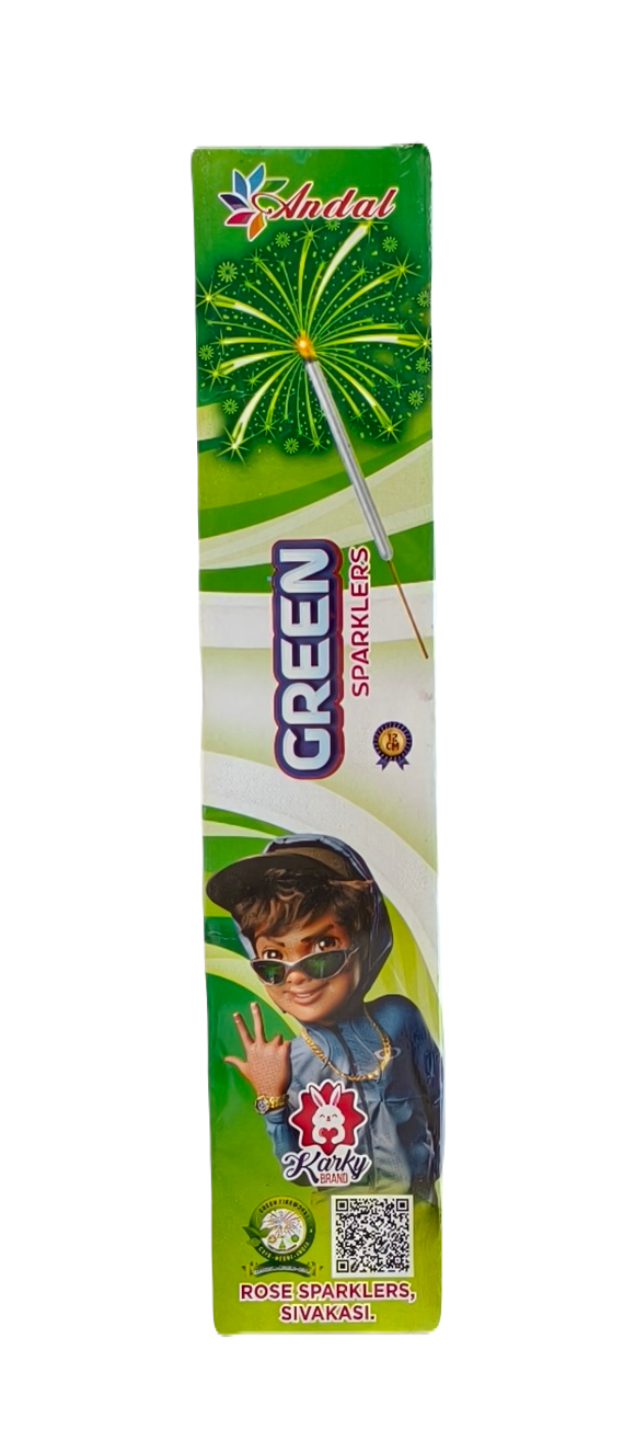 12 cm Green Sparkles